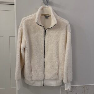 GAIAM White Sherpa Full Zip Teddy Jacket Women's Size XS Athleisure Soft Cozy